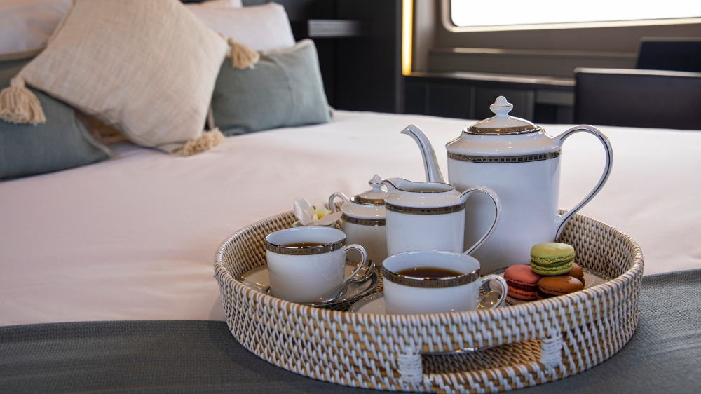 Every single aspect of your comfort is accounted for on a crewed charter, from food and beverages, to linen and cleanliness.